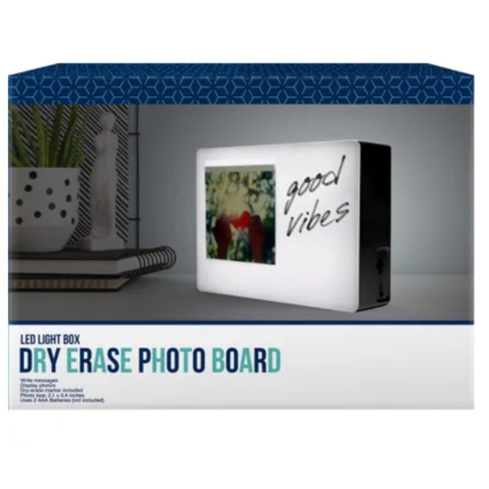 2 in 1 Dry Erase Board & LED Light Up Photo Holder
